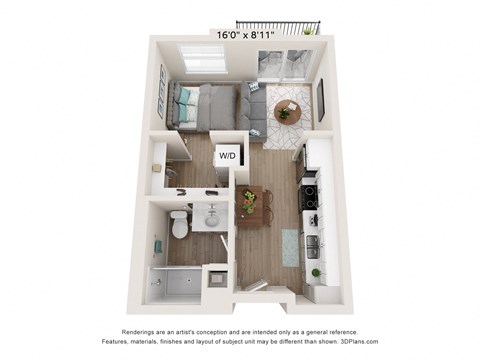 a 1 bedroom floor plan  villas at at SoRoc On Maine, Minnesota, 55904